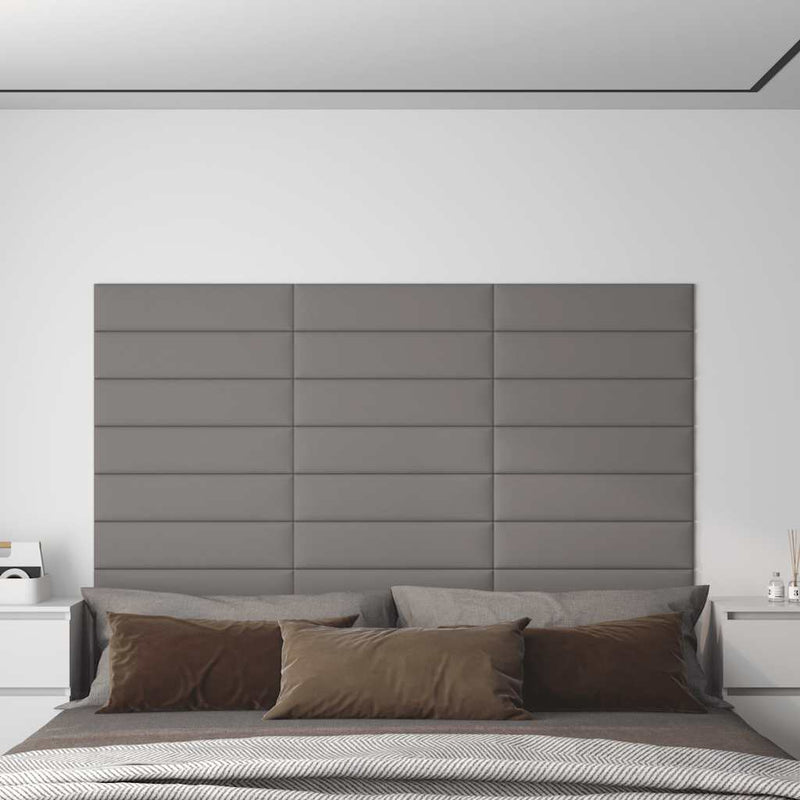 vidaXL 12 db világosszürke szövet fali panel 60x15 cm 1,08 m²