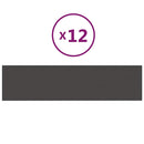 vidaXL 12 db sötétszürke szövet fali panel 60x15 cm 1,08 m²