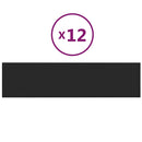 vidaXL 12 db fekete szövet fali panel 60 x 15 cm 1,08 m²