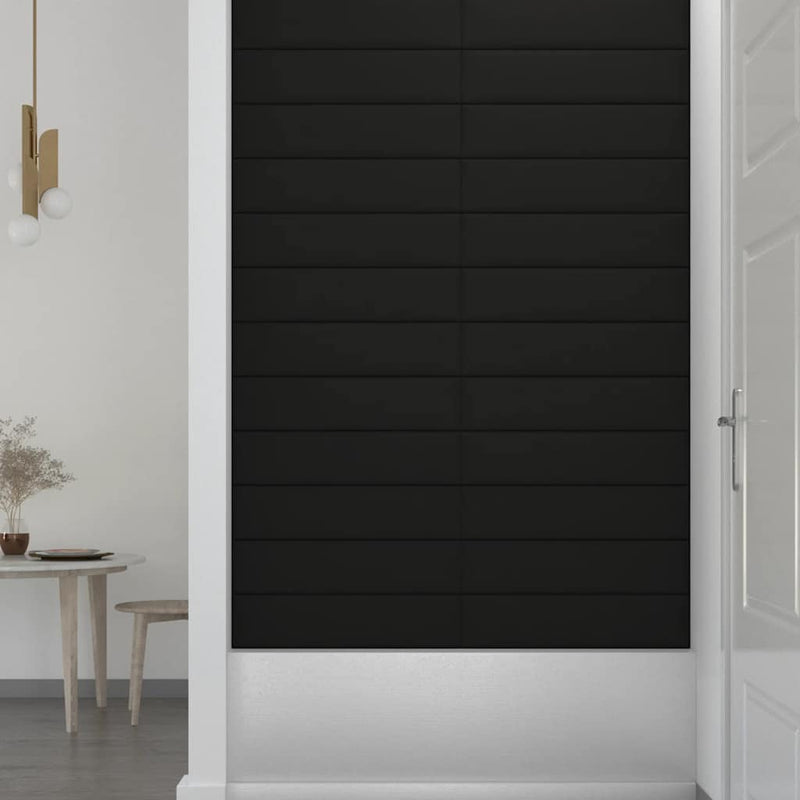 vidaXL 12 db fekete szövet fali panel 60 x 15 cm 1,08 m²