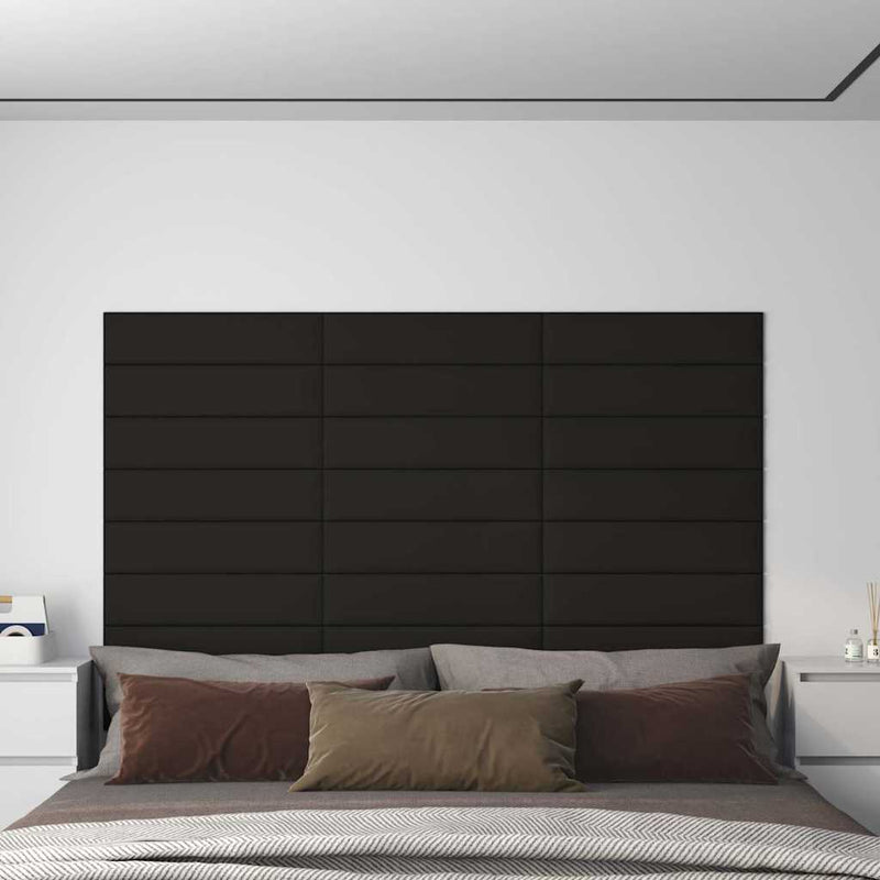 vidaXL 12 db fekete szövet fali panel 60 x 15 cm 1,08 m²