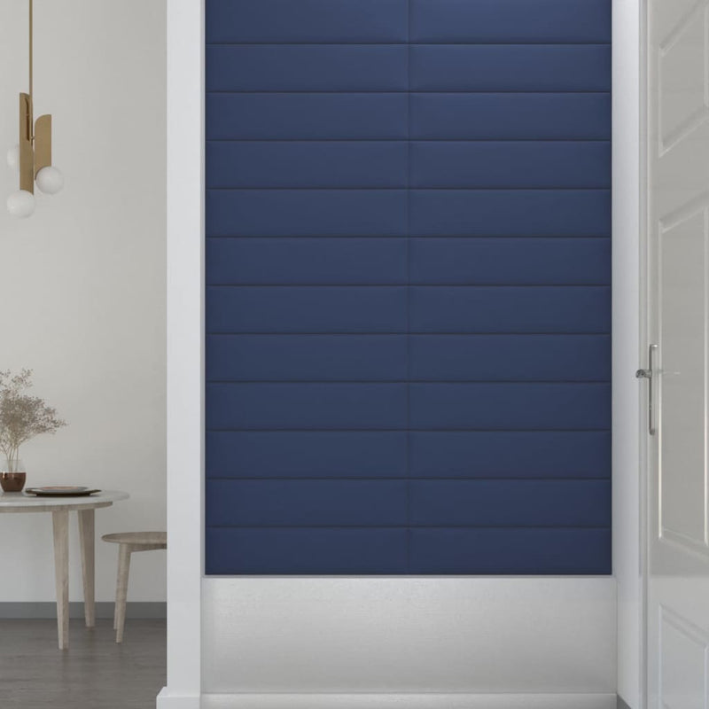 vidaXL 12 db kék szövet fali panel 60 x 15 cm 1,08 m²