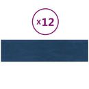 vidaXL 12 db kék bársony fali panel 60 x 15 cm 1,08 m²