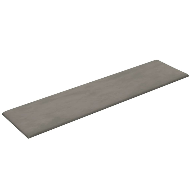 vidaXL 12 db világosszürke bársony fali panel 60x15 cm 1,08 m²