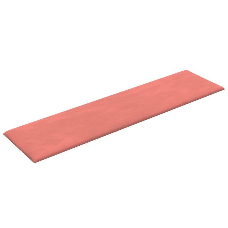 vidaXL 12 db rózsaszín bársony fali panel 60x15 cm 1,08 m²