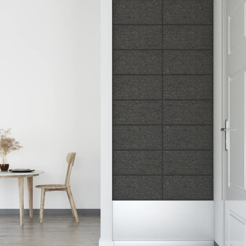 vidaXL 12 db sötétszürke szövet fali panel 60 x 30 cm 2,16 m²