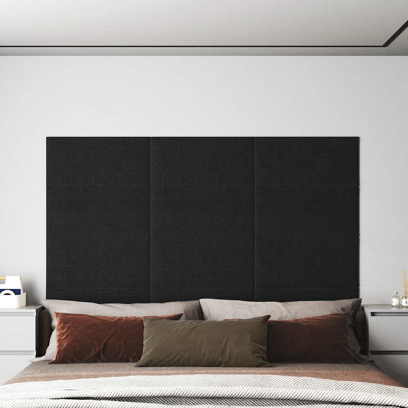 vidaXL 12 db fekete szövet fali panel 60x30 cm 2,16 m²