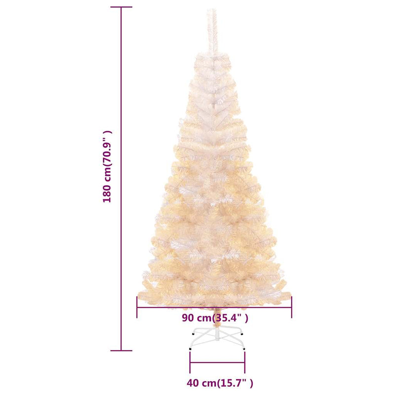 vidaXL fehér PVC műkarácsonyfa irizáló csúcsokkal 180 cm