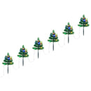 vidaXL 6 db PVC karácsonyi ösvényt jelző díszfa színes LED-ekkel 45 cm