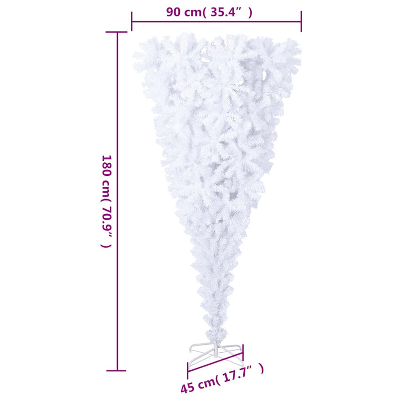 vidaXL fehér fordított műkarácsonyfa állvánnyal 180 cm