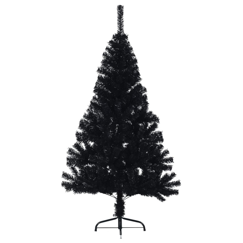 vidaXL fekete PVC fél műkarácsonyfa állvánnyal 120 cm