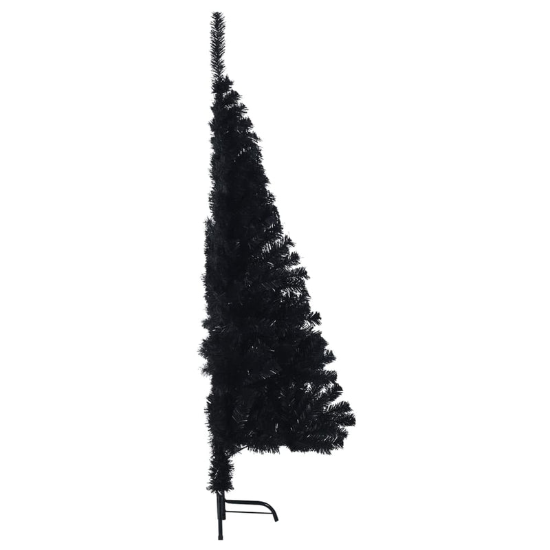vidaXL fekete PVC fél műkarácsonyfa állvánnyal 120 cm