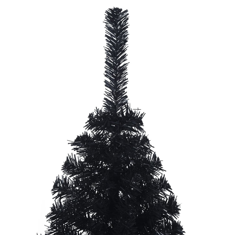 vidaXL fekete PVC fél műkarácsonyfa állvánnyal 120 cm