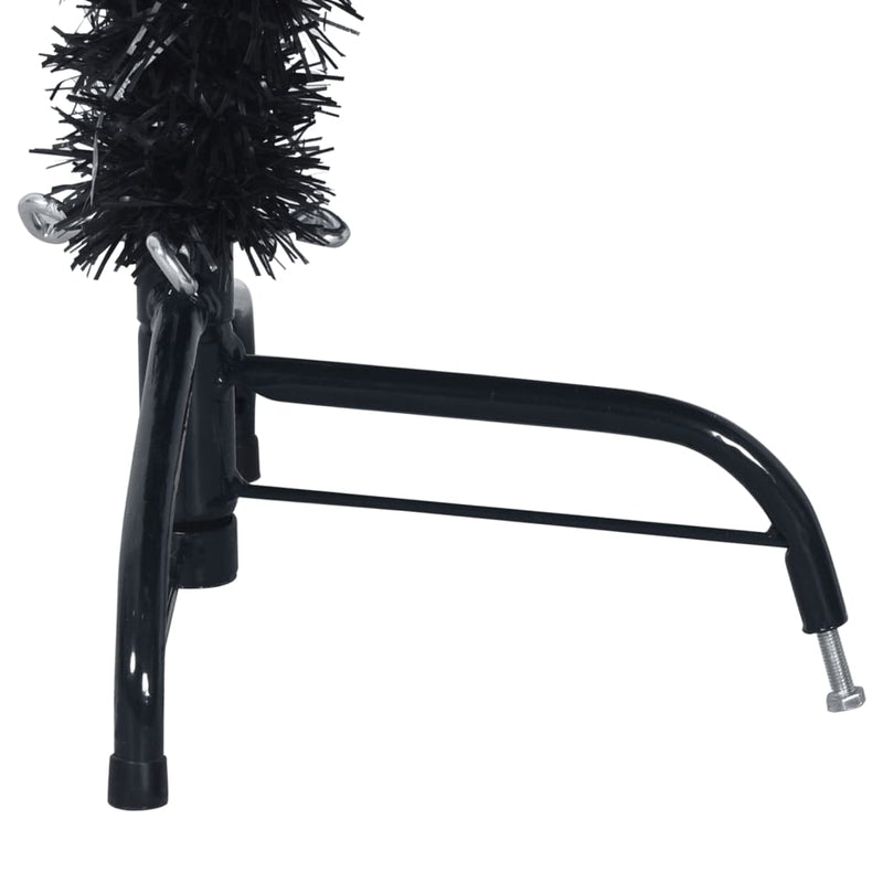 vidaXL fekete PVC fél műkarácsonyfa állvánnyal 120 cm