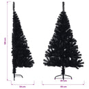 vidaXL fekete PVC fél műkarácsonyfa állvánnyal 120 cm