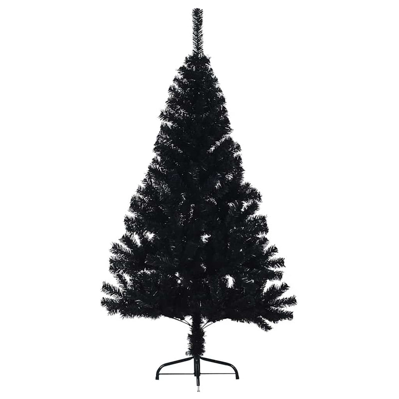 vidaXL fekete PVC fél műkarácsonyfa állvánnyal 150 cm