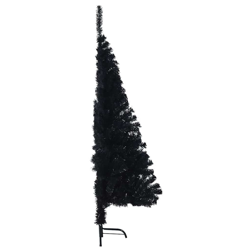 vidaXL fekete PVC fél műkarácsonyfa állvánnyal 150 cm