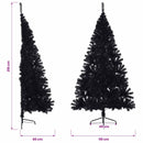 vidaXL fekete PVC fél műkarácsonyfa állvánnyal 210 cm