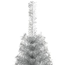 vidaXL ezüstszínű PET fél műkarácsonyfa állvánnyal 150 cm