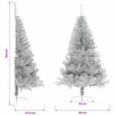 vidaXL ezüstszínű PET fél műkarácsonyfa állvánnyal 150 cm