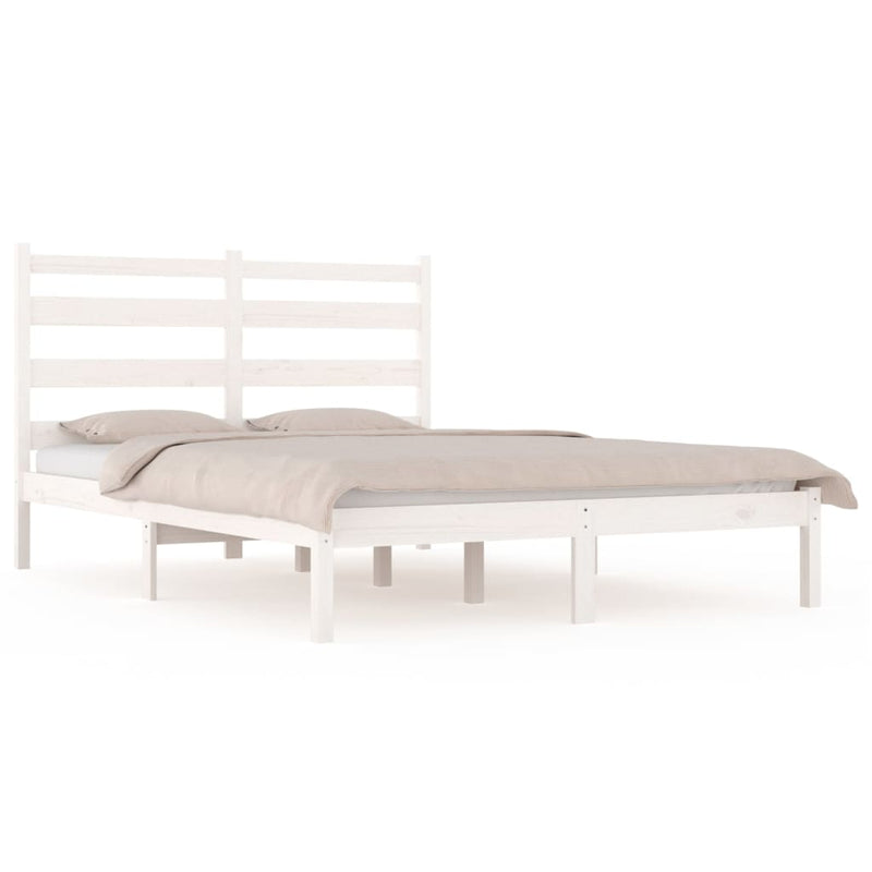 vidaXL Small Double fehér tömör fenyőfa ágykeret 120 x 190 cm