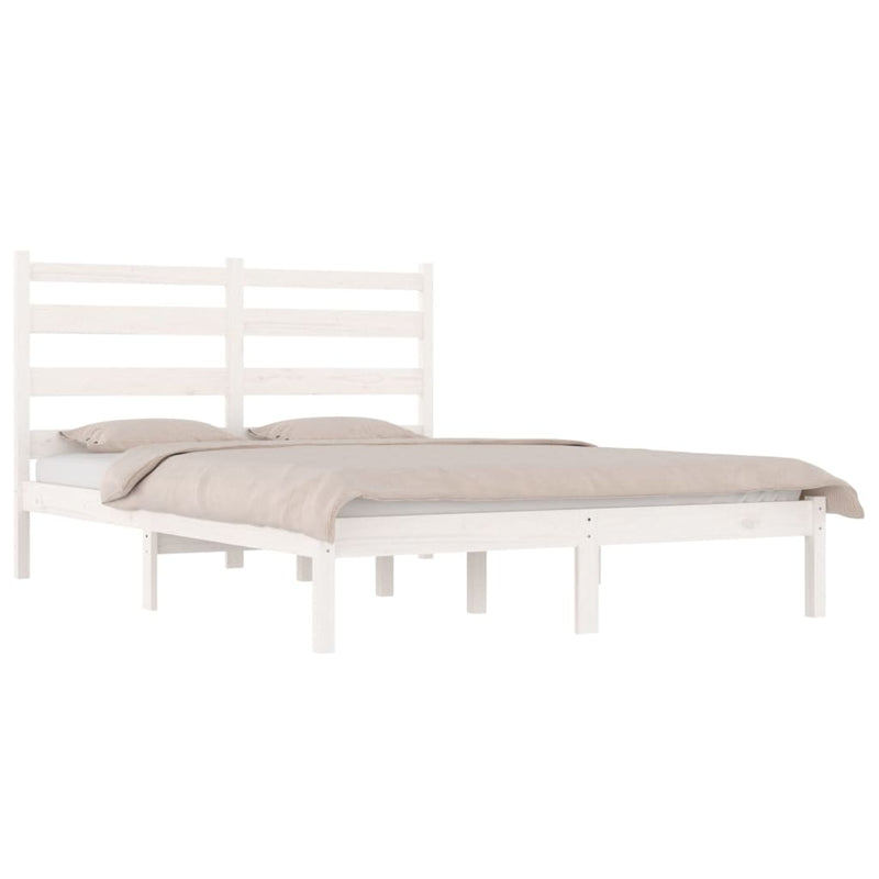 vidaXL Small Double fehér tömör fenyőfa ágykeret 120 x 190 cm
