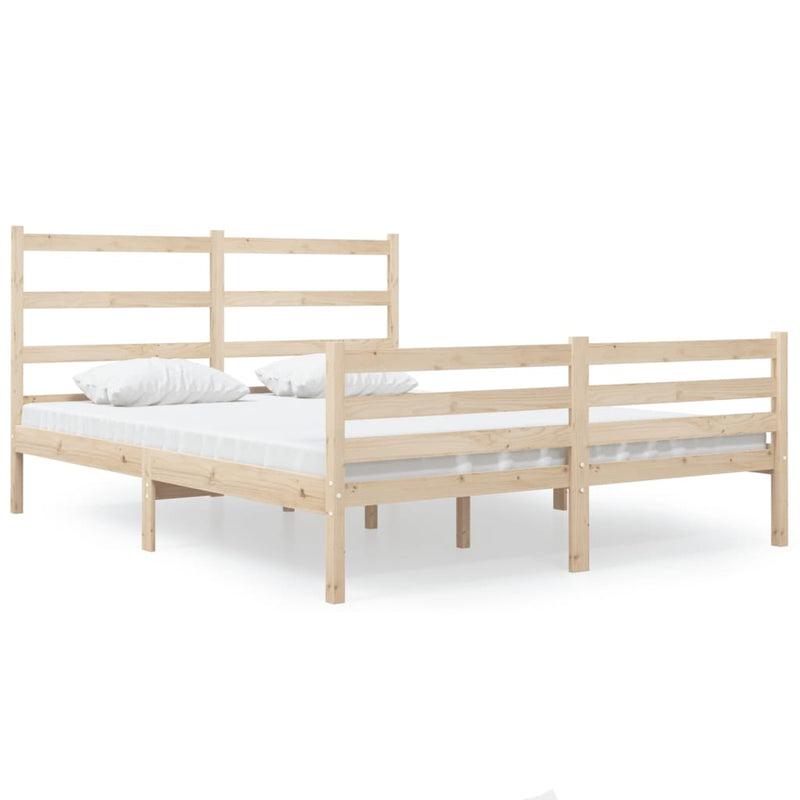 vidaXL Small Double tömör fenyőfa ágykeret 120 x 190 cm