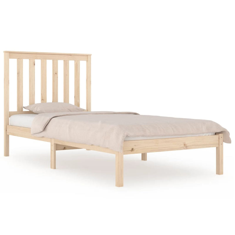 vidaXL Small Single tömör fenyőfa ágykeret 75 x 190 cm