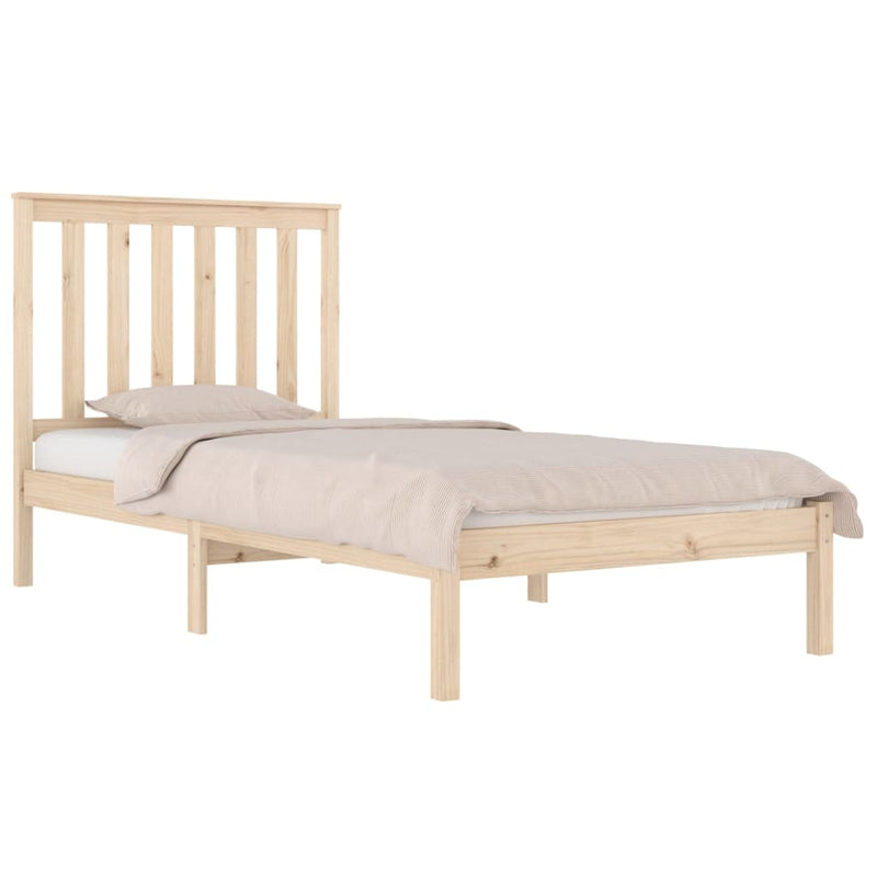 vidaXL Small Single tömör fenyőfa ágykeret 75 x 190 cm