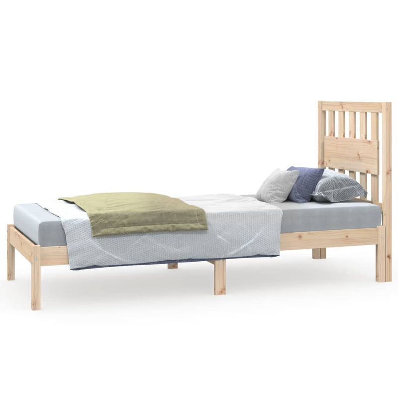 vidaXL Small Single tömör fenyőfa ágykeret 75 x 190 cm