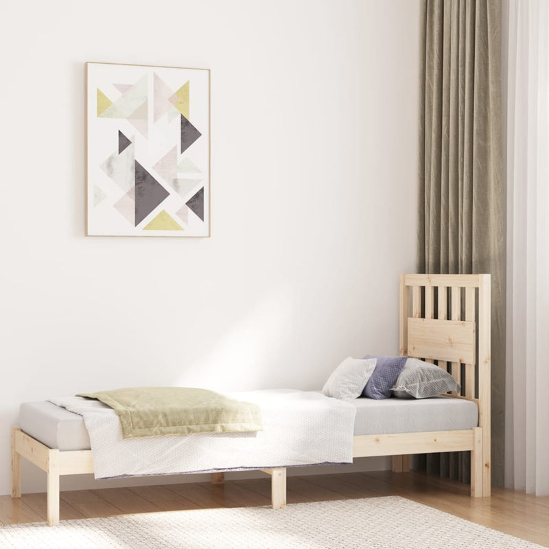 vidaXL Small Single tömör fenyőfa ágykeret 75 x 190 cm