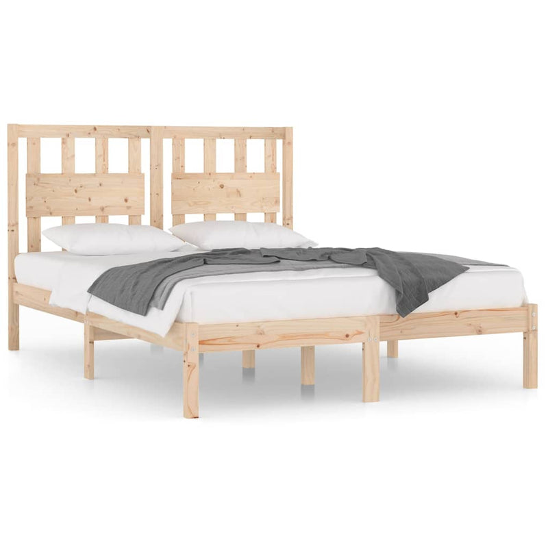 vidaXL King Size tömör fenyőfa ágykeret 150 x 200 cm