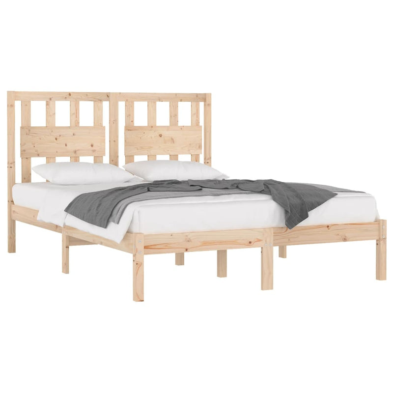 vidaXL King Size tömör fenyőfa ágykeret 150 x 200 cm