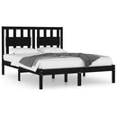 vidaXL fekete tömör fenyőfa ágykeret 200x200 cm