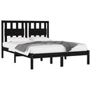 vidaXL fekete tömör fenyőfa ágykeret 200x200 cm