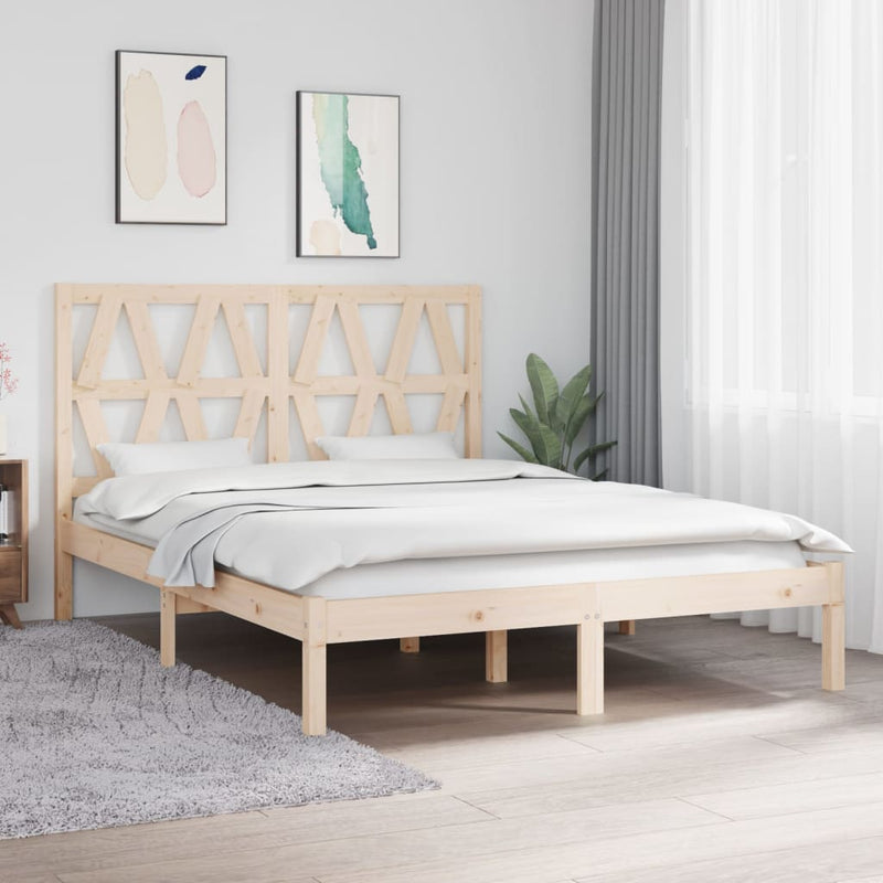 vidaXL tömör fenyőfa ágykeret 140 x 190 cm