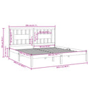 vidaXL fekete tömör fenyőfa ágykeret 200 x 200 cm