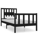 vidaXL Small Single fekete tömör fa ágykeret 75 x 190 cm