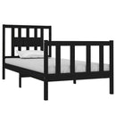 vidaXL Small Single fekete tömör fa ágykeret 75 x 190 cm