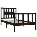 vidaXL Small Single fekete tömör fa ágykeret 75 x 190 cm