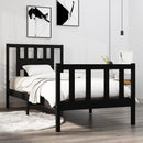 vidaXL Small Single fekete tömör fa ágykeret 75 x 190 cm
