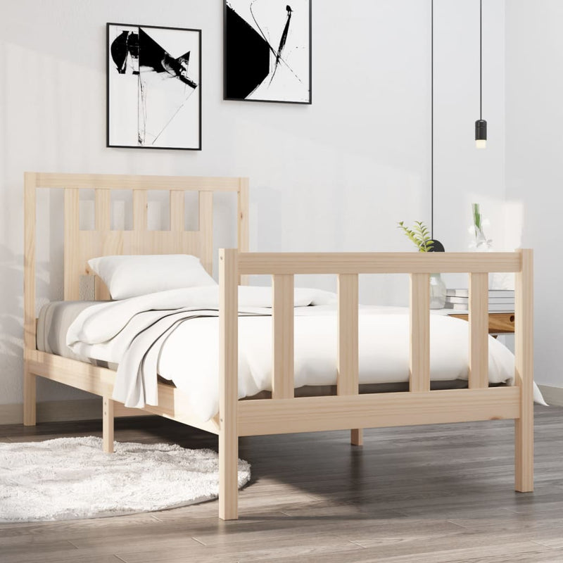 vidaXL Single tömör fa ágykeret 90 x 190 cm