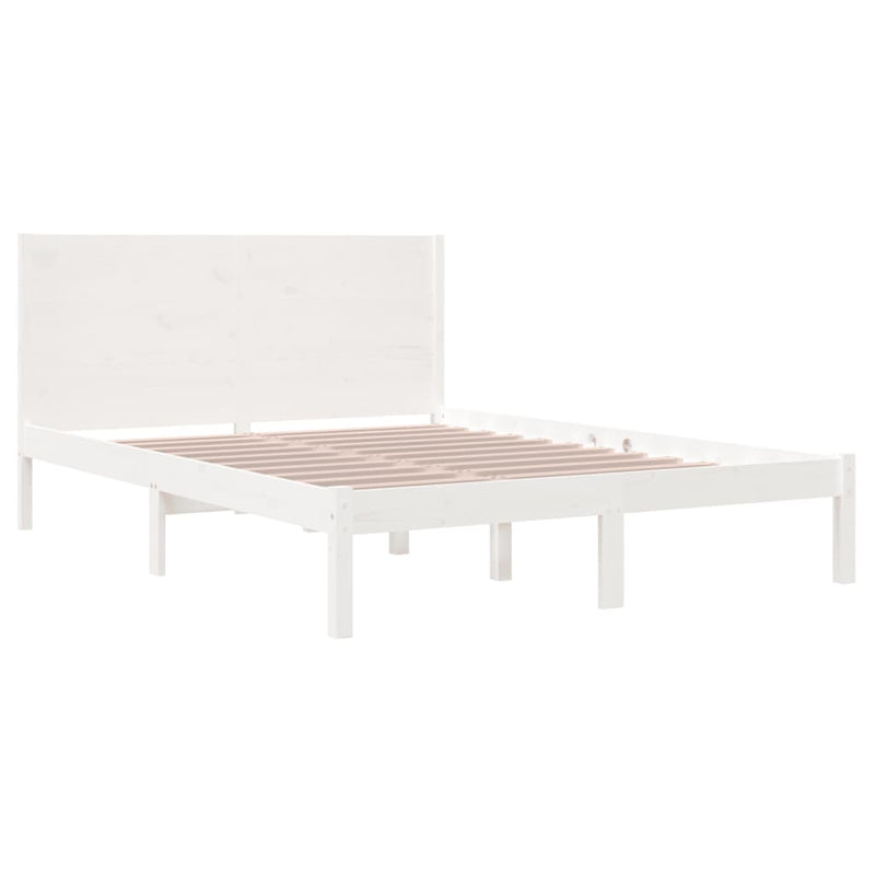 vidaXL fehér tömör fenyőfa ágy matrac nélkül 140x190 cm