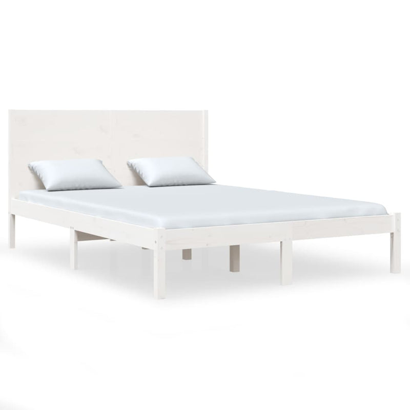 vidaXL fehér tömör fenyőfa ágy matrac nélkül 140 x 200 cm