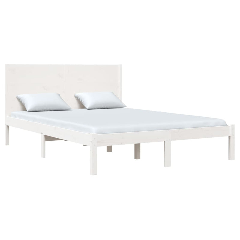 vidaXL fehér tömör fenyőfa ágy matrac nélkül 140 x 200 cm