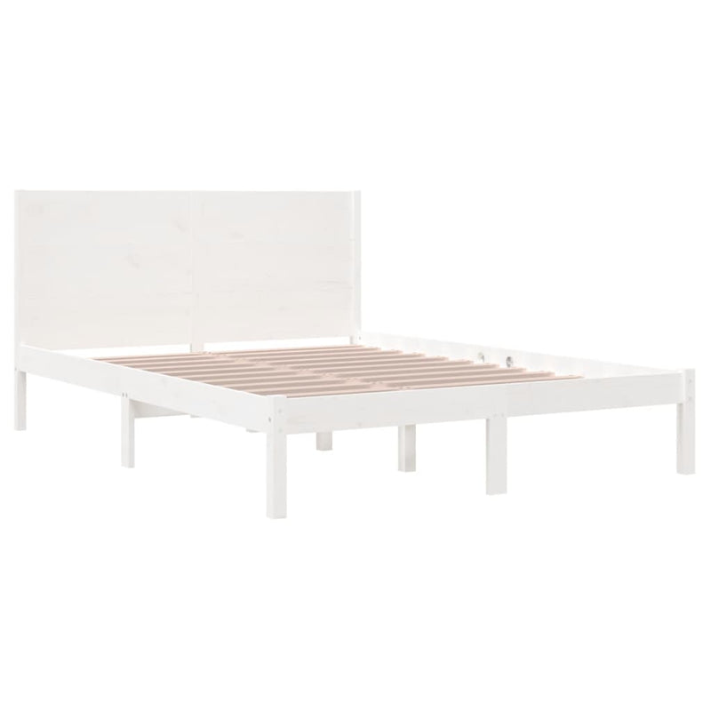 vidaXL fehér tömör fenyőfa ágy matrac nélkül 140 x 200 cm