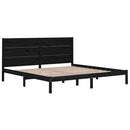 vidaXL fekete tömör fenyőfa ágykeret 200 x 200 cm