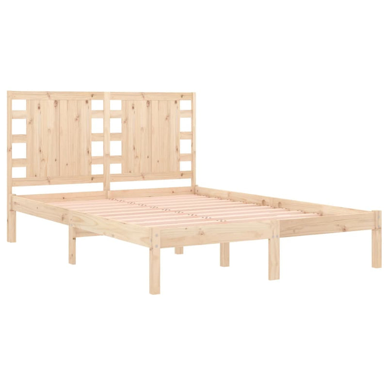 vidaXL Small Double tömör fa ágykeret 120 x 190 cm