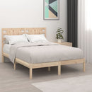 vidaXL Double tömör fa ágykeret 135 x 190 cm