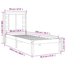 vidaXL tömör fenyőfa ágy matrac nélkül 90 x 200 cm